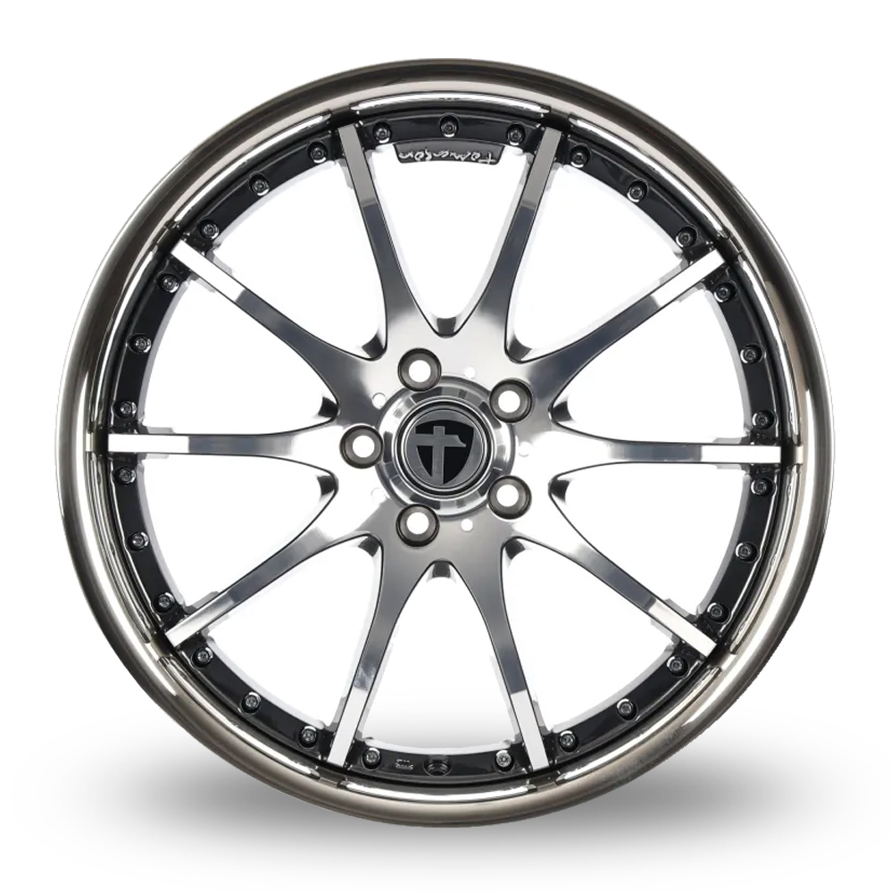19" Tomason TN8 Hyper Black Polished Alloy Wheels