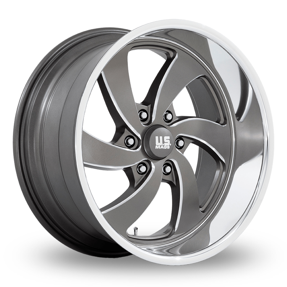 US Mags U133 Desperado (USA Warehouse) Anthracite Milled Diamond Cut Lip Alloy Wheels