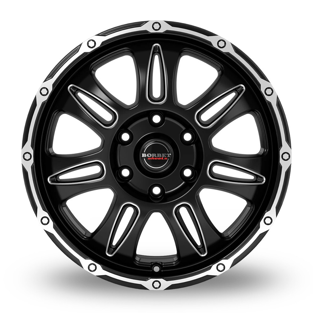 18" Borbet CW8 Matt Black Polished Alloy Wheels