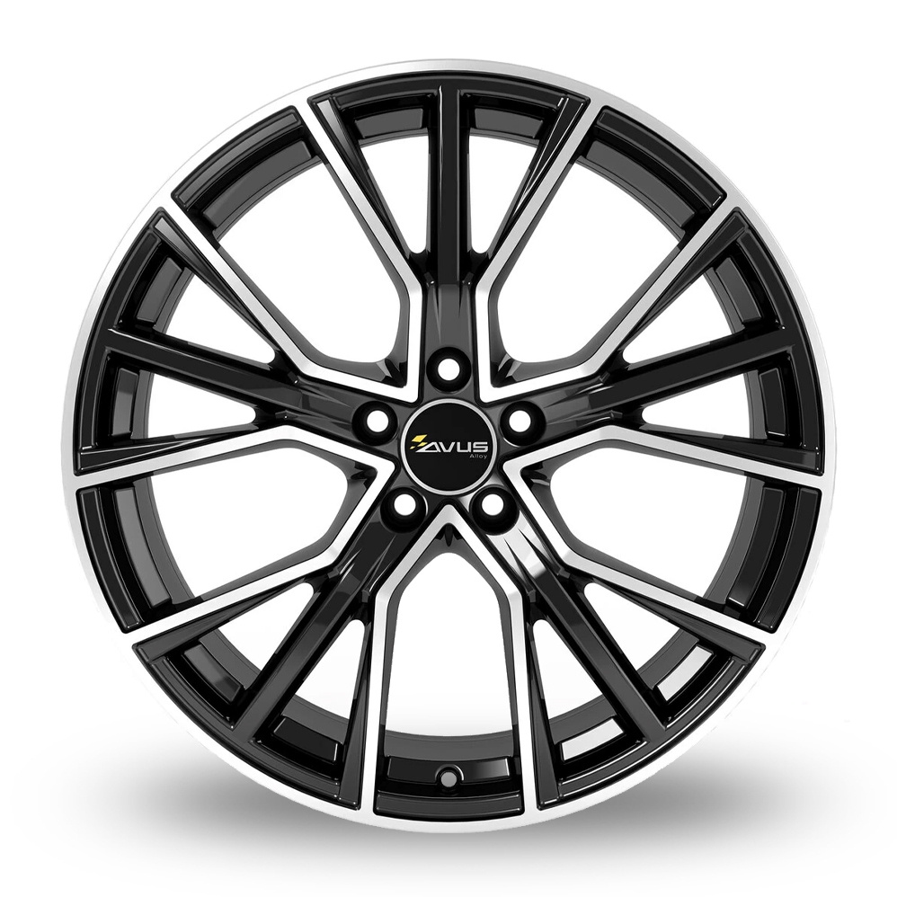 21" Avus Racing AF18 Black Polished Alloy Wheels