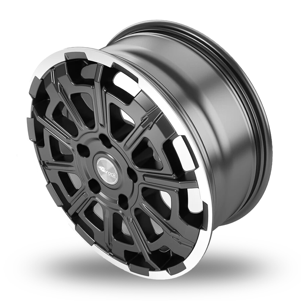 17" Brock B45 Himalaya Grey Front Polished Alloy Wheels