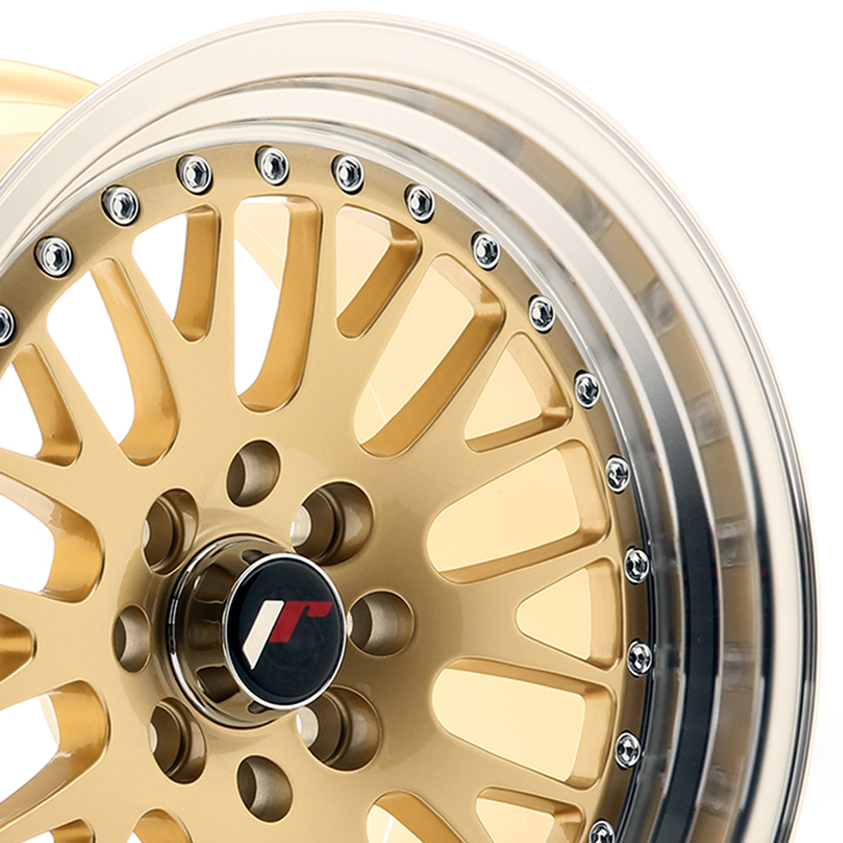 15" Japan Racing JR10 (8x15) Gold Machined Lip Alloy Wheels