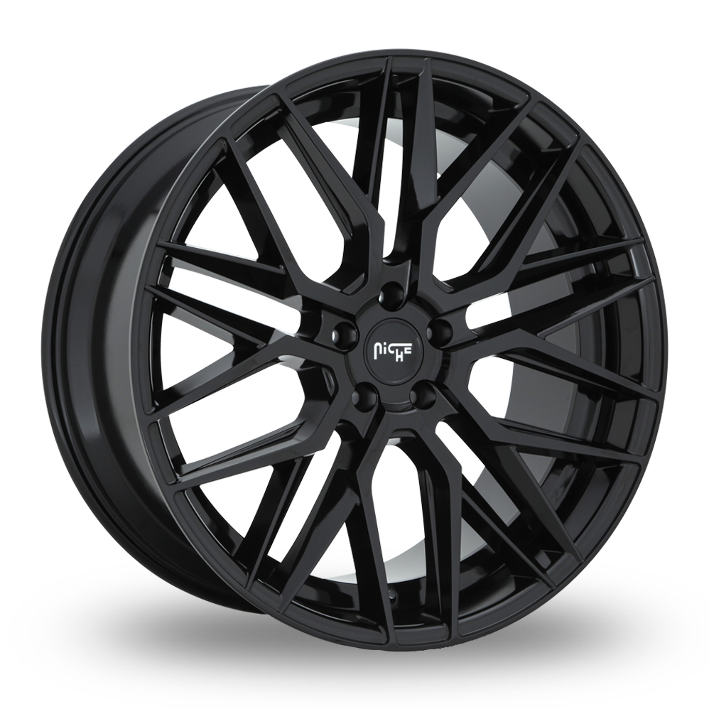 9x22 5x120 ET38 Niche M224 Gamma (USA Warehouse) (Gloss Black) (74.1cb) (907kg Load) (23.1kg Weight) Alloy Wheels