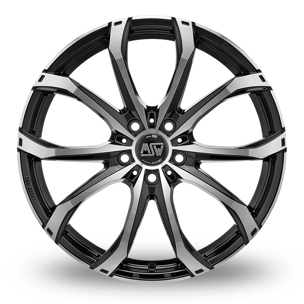17" MSW (by OZ) 48 Gloss Black Polished Alloy Wheels