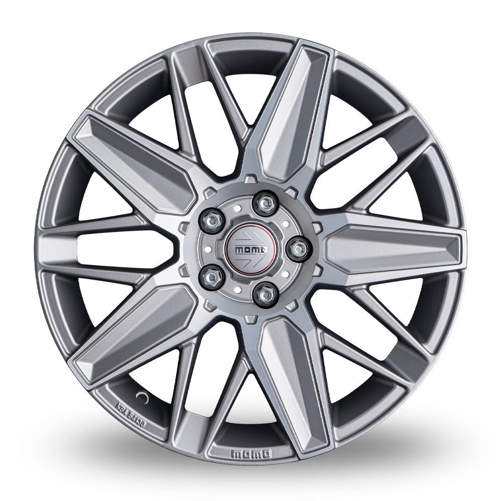 18" Momo Evoluzione Matt Titan Silver Polished Alloy Wheels
