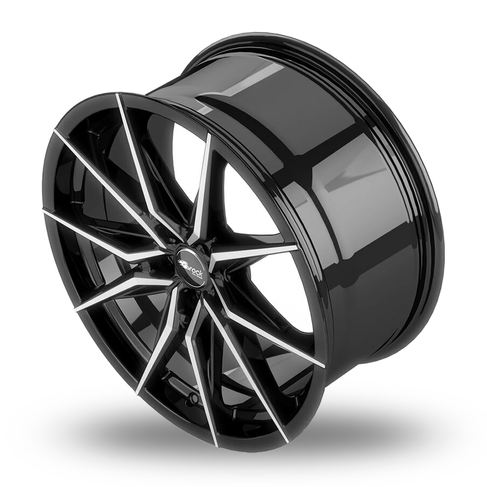 18" Brock B42 Gloss Black Polished Alloy Wheels