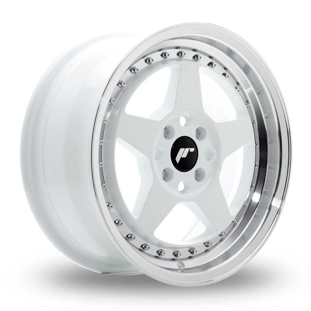 Japan Racing JR6 (7x16) White Machined Lip Alloy Wheels