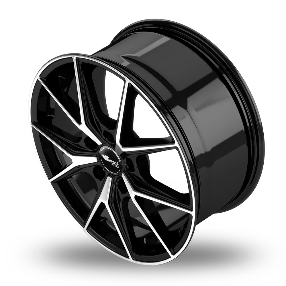 19" Brock B40 Gloss Black Polished Alloy Wheels