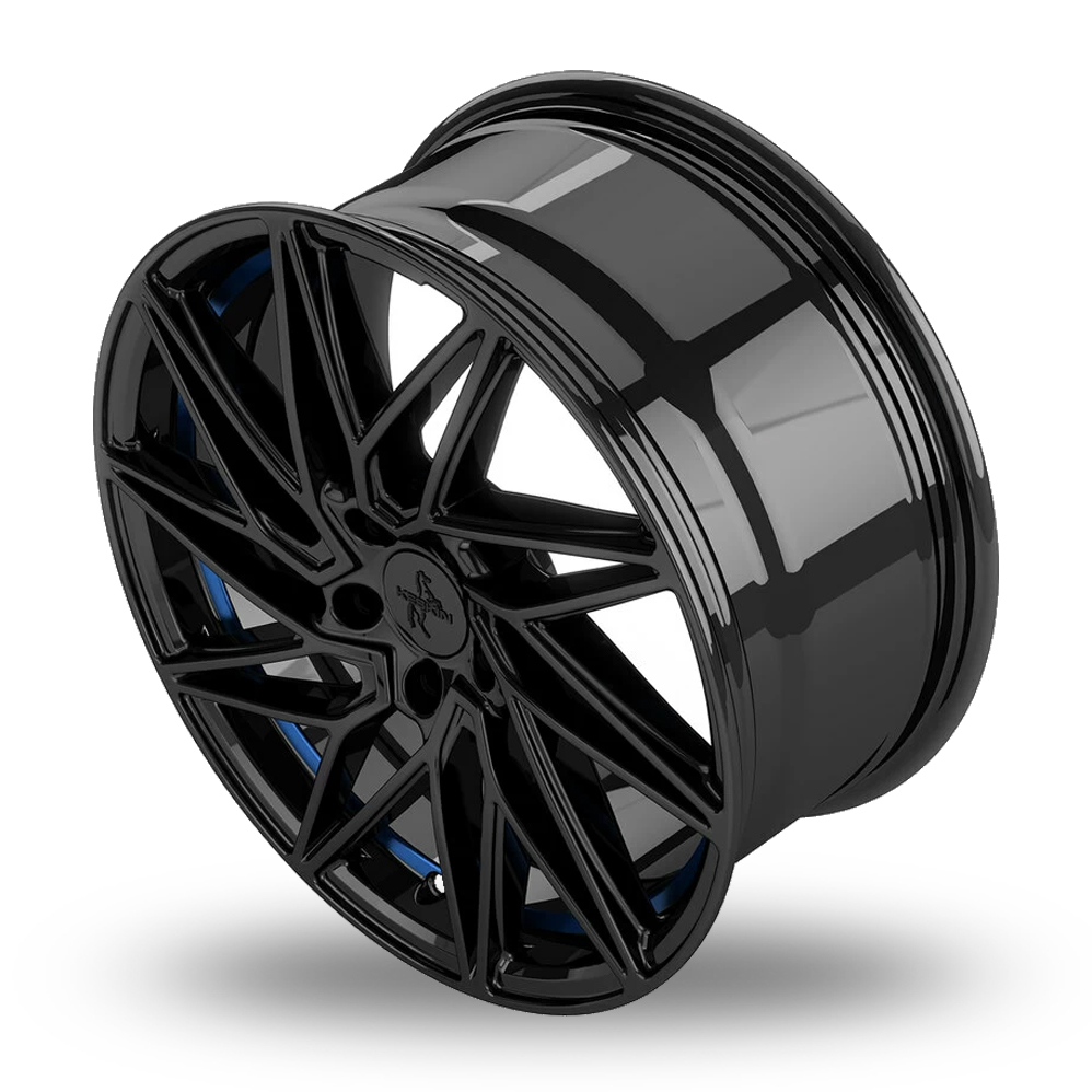 18" Keskin Tuning KT20 Gloss Black Blue Inside Alloy Wheels