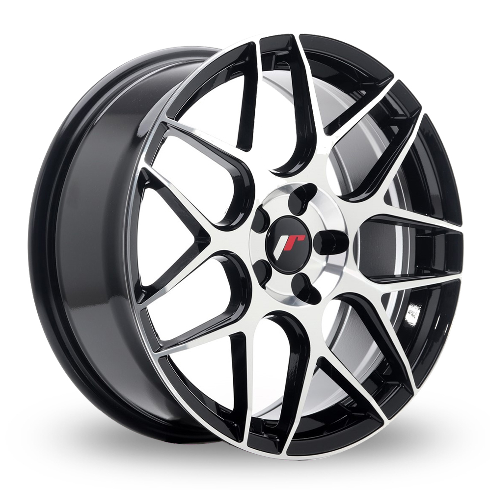 Japan Racing JR18 (8.5x18) (Custom Fitment) Black Machined Face Alloy Wheels
