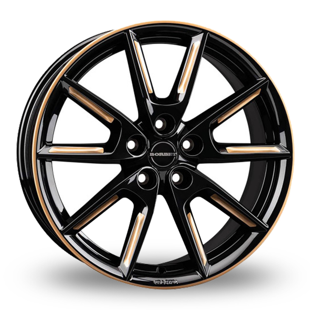 Borbet LX18 Gloss Black Gold Spoke Rim Alloy Wheels