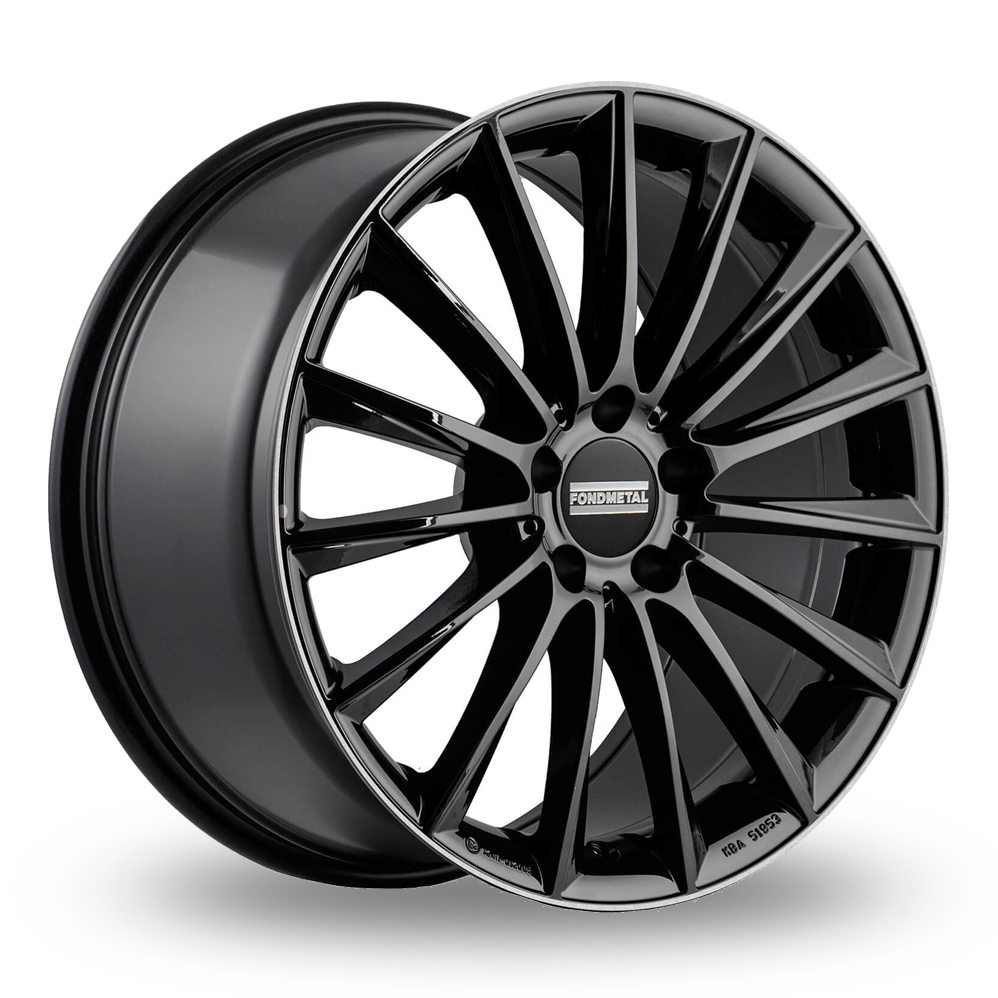 19 Inch Fondmetal Aidon Gloss Black Machined Lip Alloy Wheels