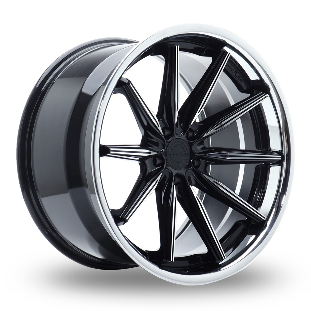 Concaver CVR8 (9x19) (Deep Concave) Black Polished Alloy Wheels