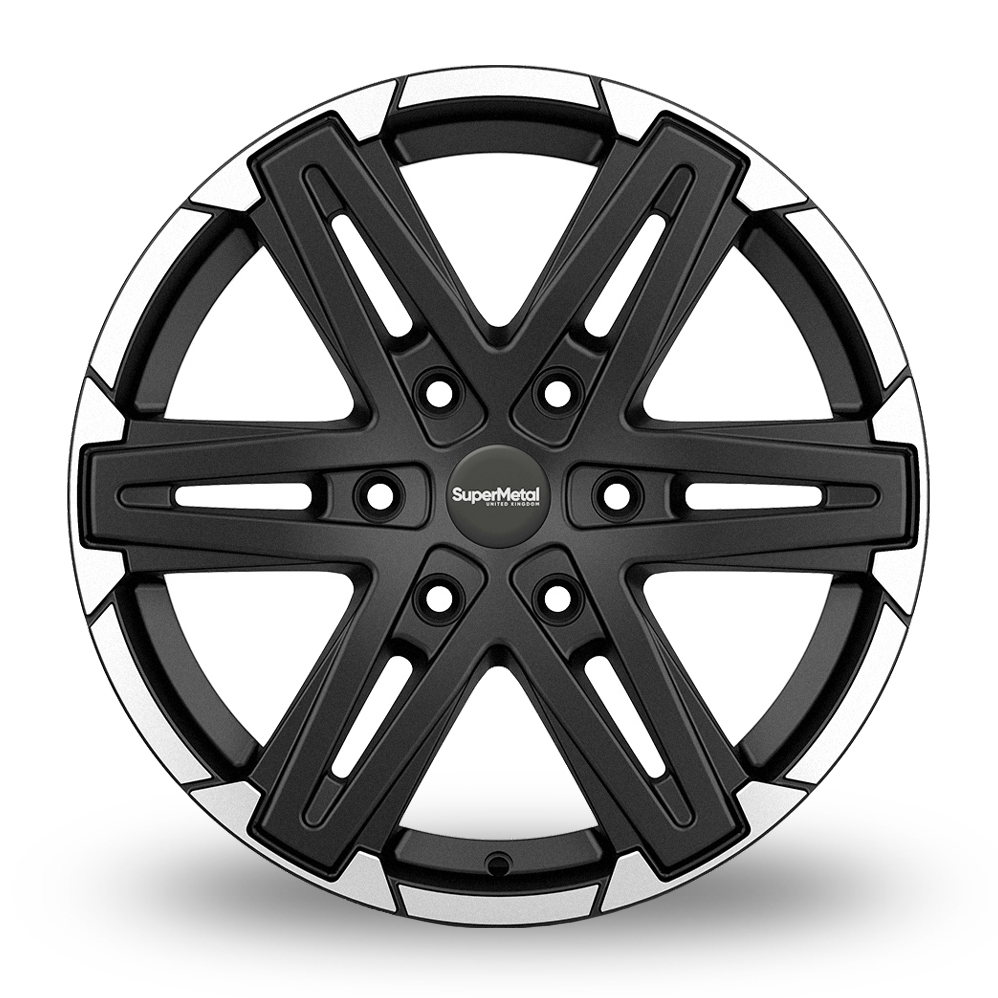 18" SuperMetal Compass Matt Black Polished Rim Alloy Wheels