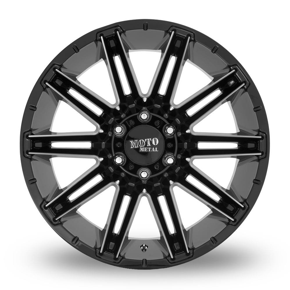 22" Moto Metal MO998 Kraken Gloss Black Milled Alloy Wheels
