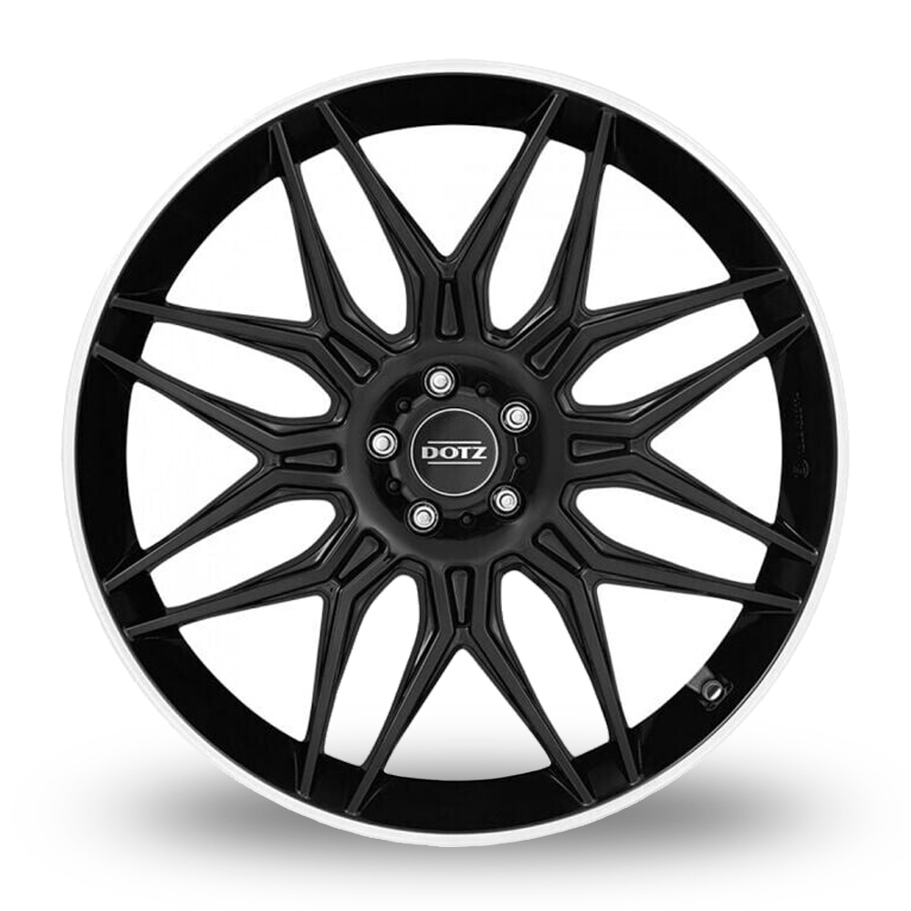 20" Dotz Longbeach Black Polished Lip Alloy Wheels