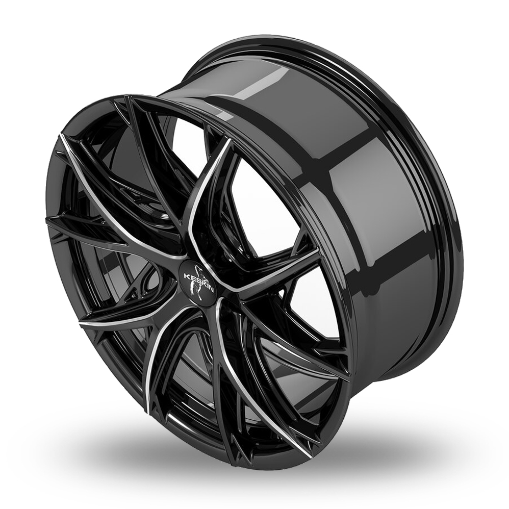 19" Keskin Tuning KT24C Black Secret Diamond Alloy Wheels