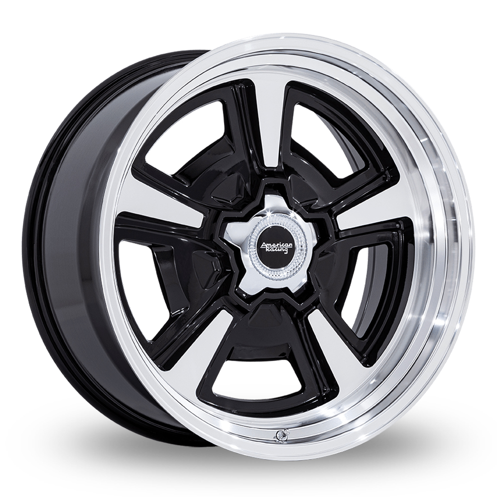 American Racing Vintage VN517 Marauder (USA Warehouse) Gloss Black Machined With Diamond Cut Lip Alloy Wheels