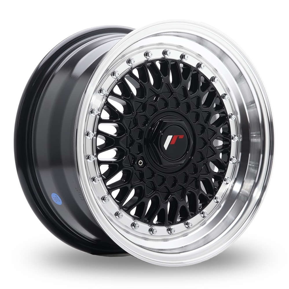 Japan Racing JR9 (7x15) Gloss Black Machined Lip Alloy Wheels