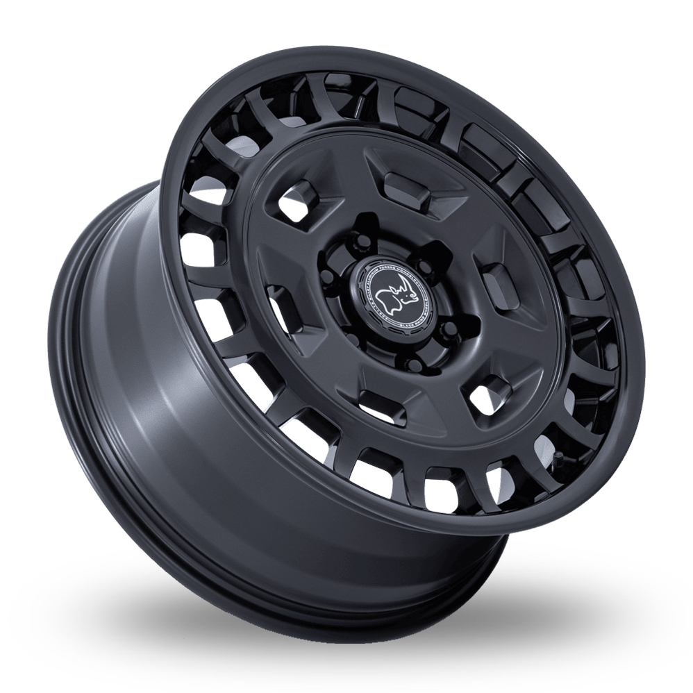 17" Black Rhino BR405 Rover (USA Warehouse) Matt Black With Gloss Black Lip Alloy Wheels