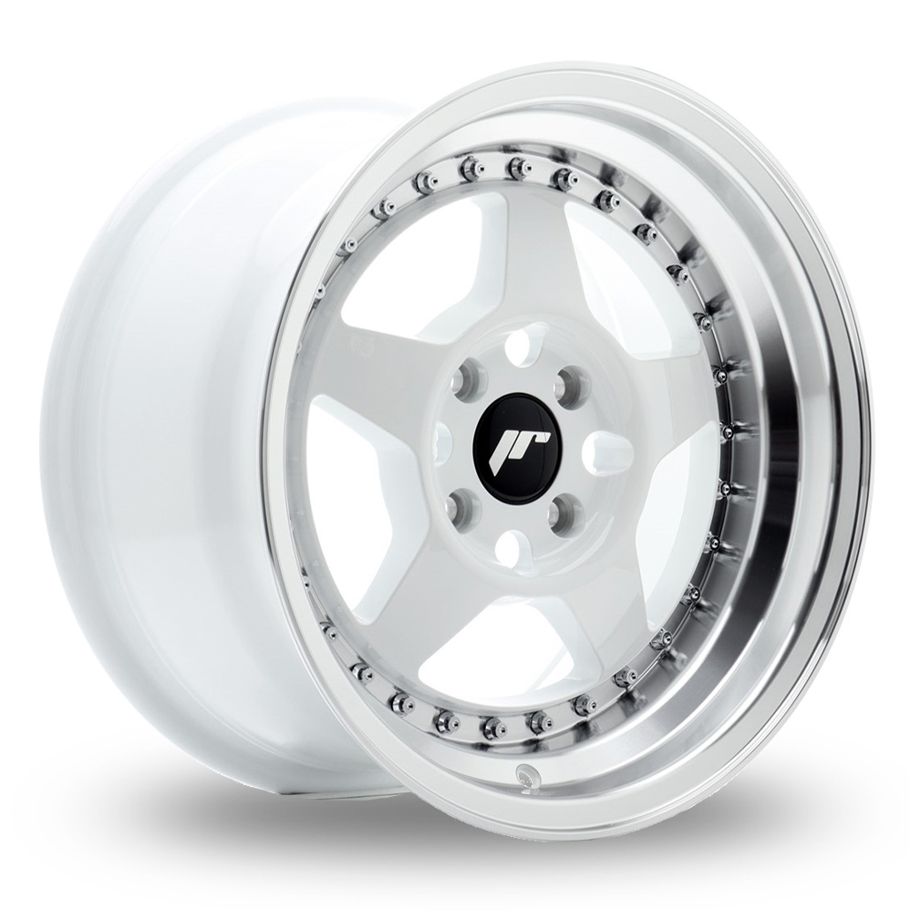 Japan Racing JR6 (8x15) White Machined Lip 15