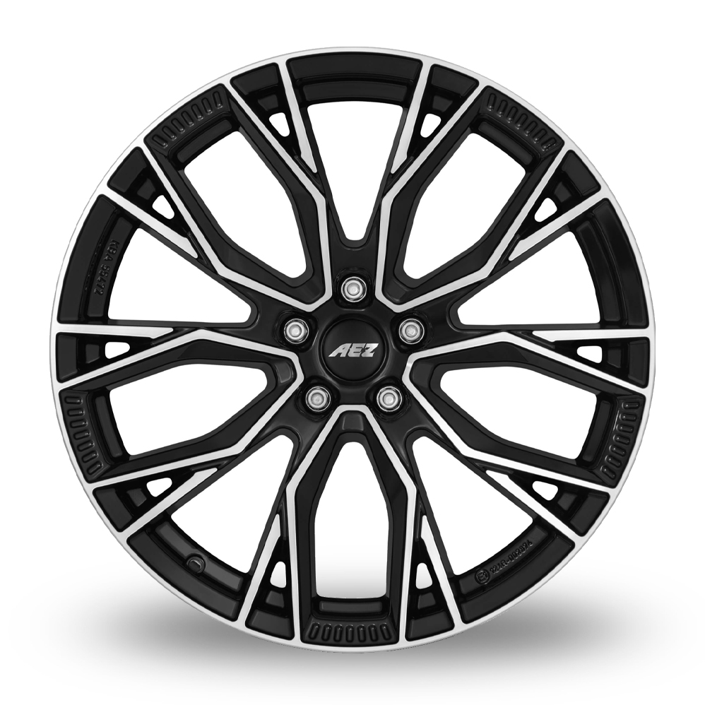 20" AEZ Toronto Dark Black Polished Alloy Wheels