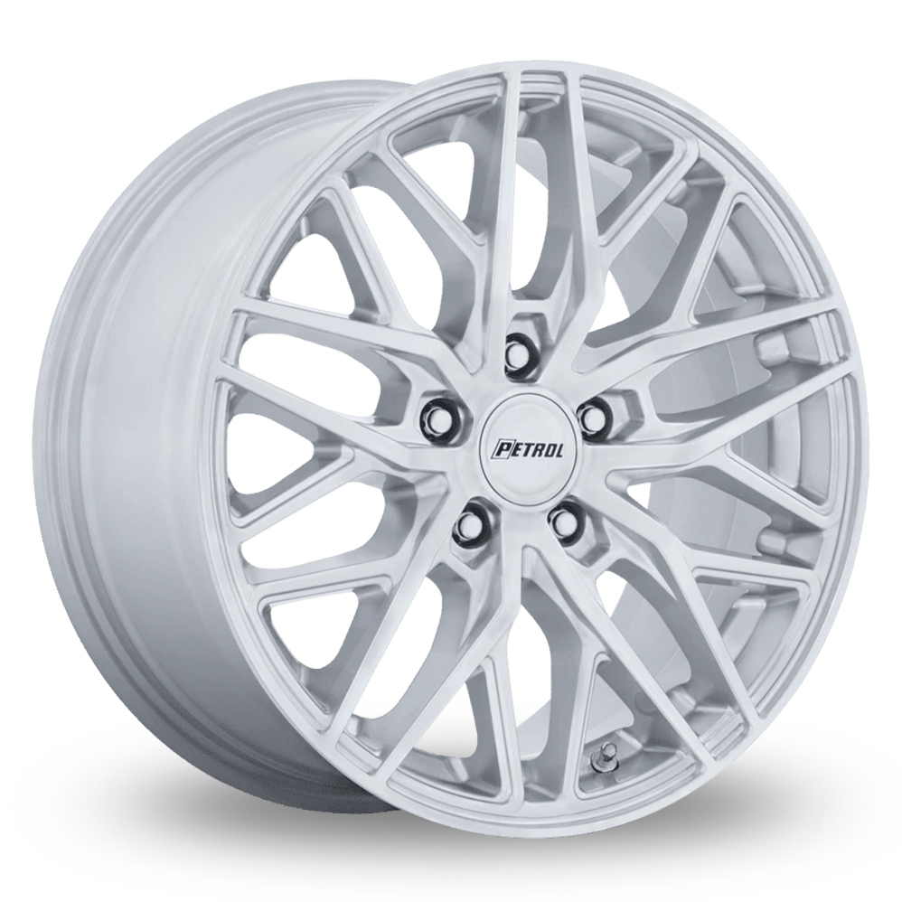 Petrol PE004 P3E (USA Warehouse) Machined Brushed Gloss Silver Alloy Wheels