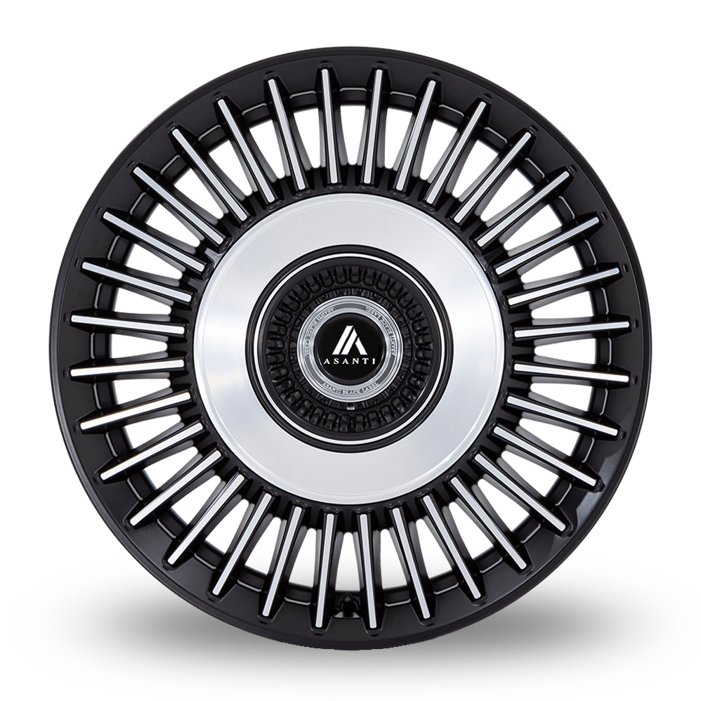 20" Asanti Black AB040 Tiara Satin Black Bright Mach Face Alloy Wheels