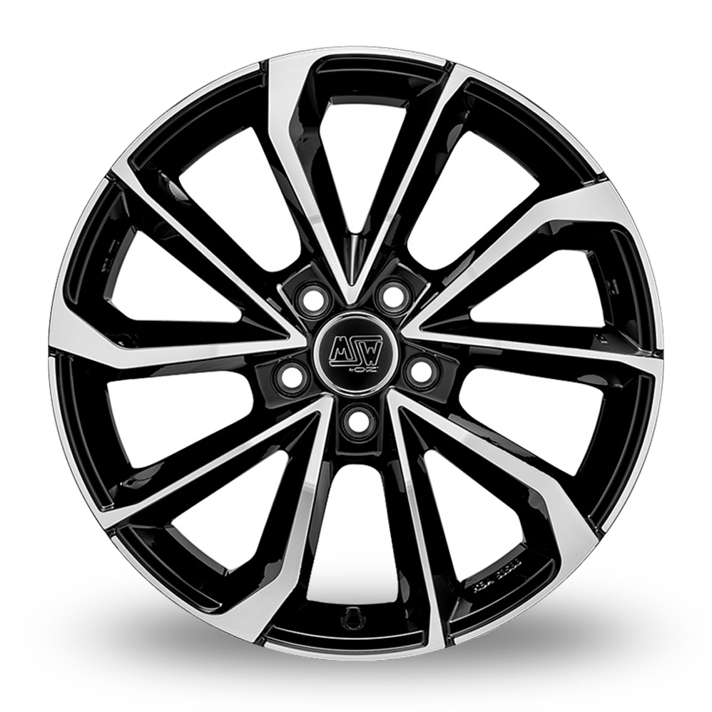 17" MSW (by OZ) 42 Gloss Black Polished Alloy Wheels