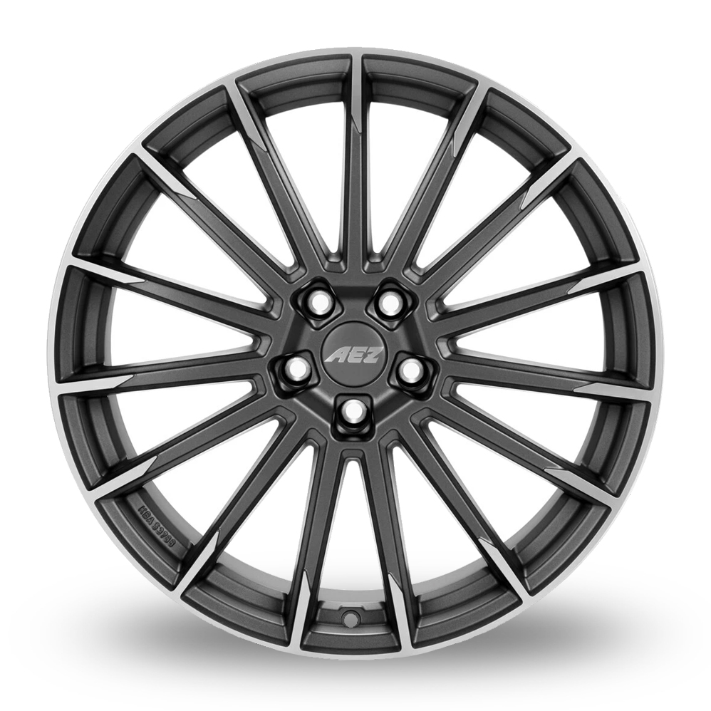 17" AEZ Atlanta Matt Graphite Polished Alloy Wheels