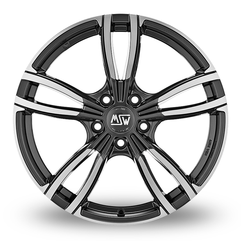 19" MSW (by OZ) 73 Gloss Dark Grey Polished Alloy Wheels