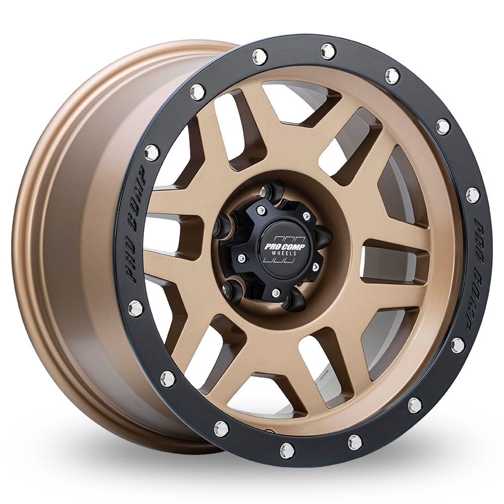 Pro Comp Alloys PA41 Phaser (USA Warehouse) Matte Bronze With Black Lip Alloy Wheels