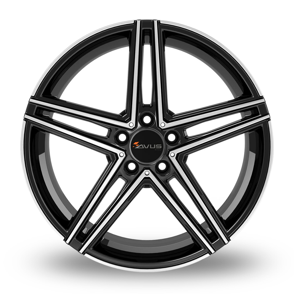 17" Avus Racing AC-515 Black Polished Alloy Wheels
