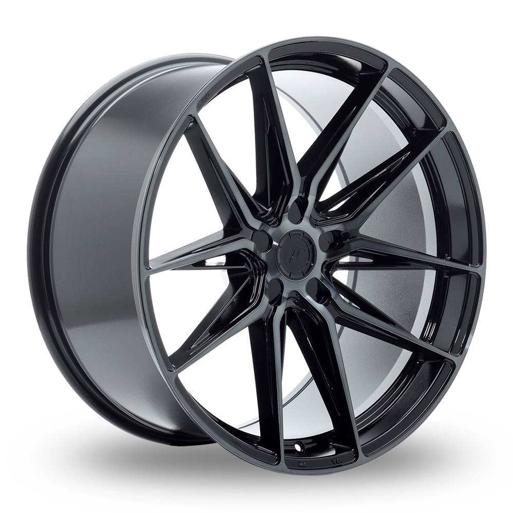 Japan Racing JR44 (10.5x21) (Custom Fitment) Black Machined Tinted Face Alloy Wheels