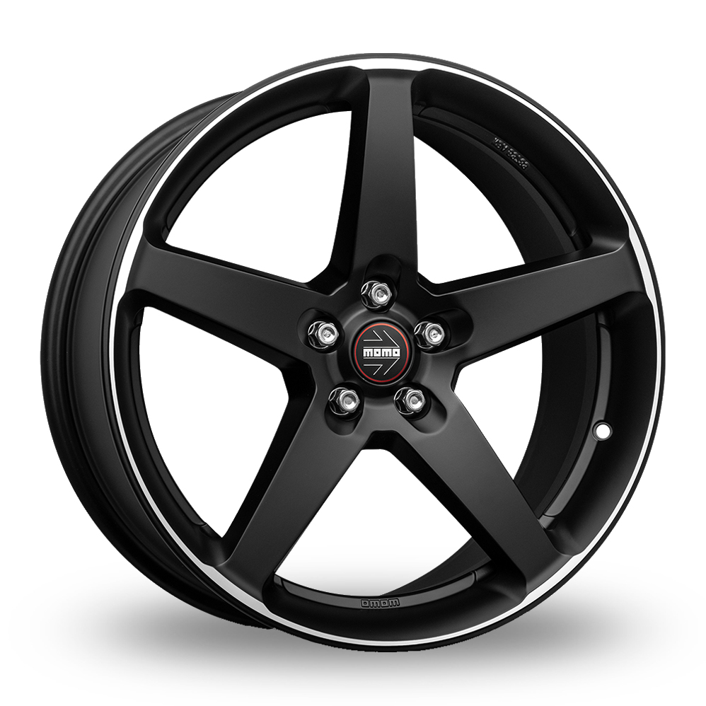 Momo Five Black Polished Alloy Wheels