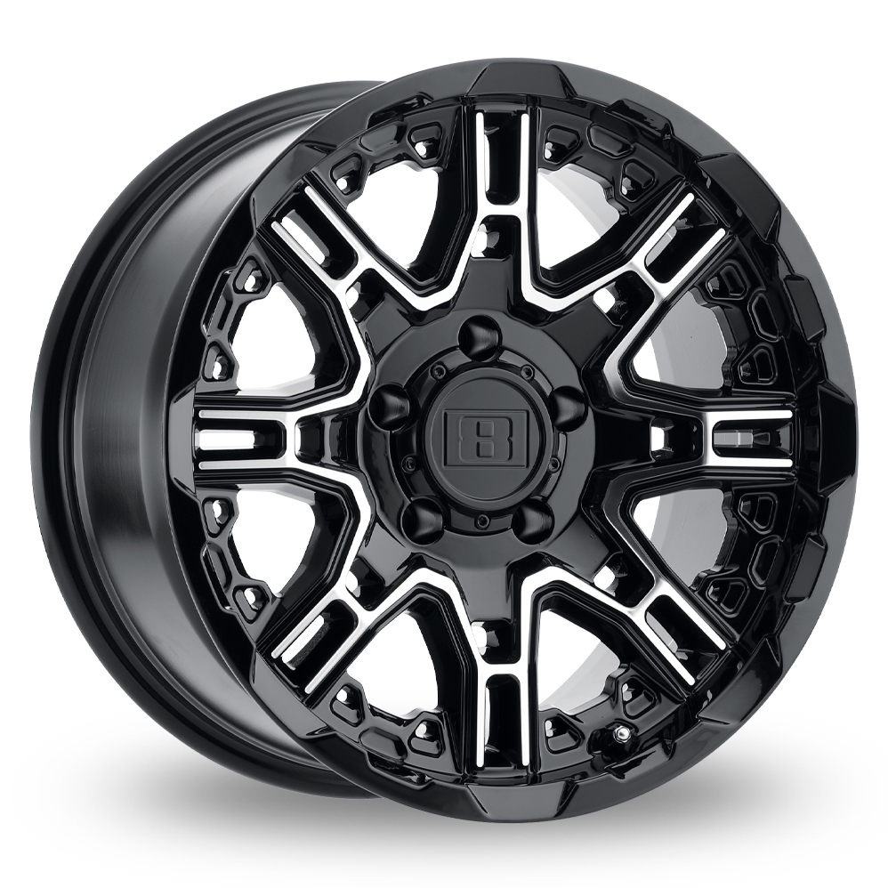 8.5x16 6x135 ET10 Level 8 Slingshot (USA Warehouse) (Gloss Black W Machined Face) (87.1cb) (1134kg Load) (13.2kg Weight) Alloy Wheels