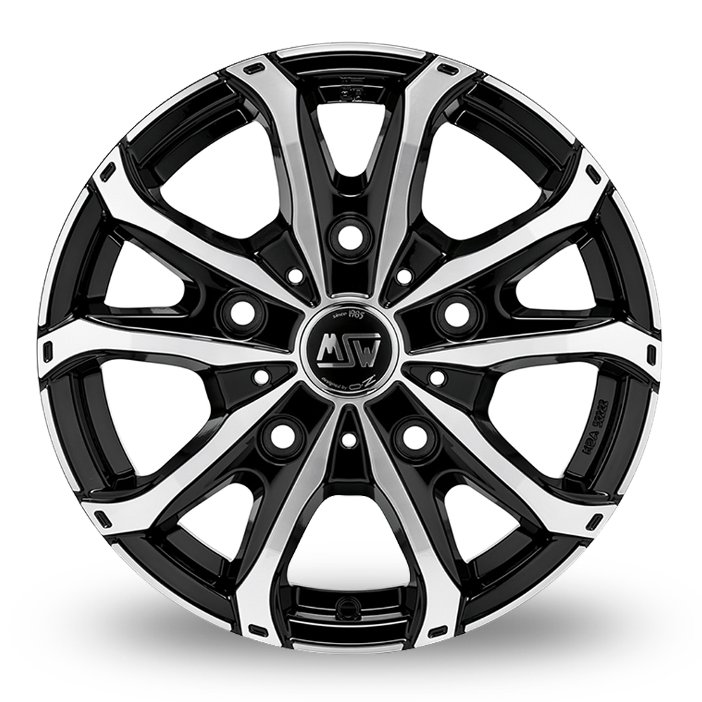 16" MSW (by OZ) 48 VAN Gloss Black Polished Alloy Wheels