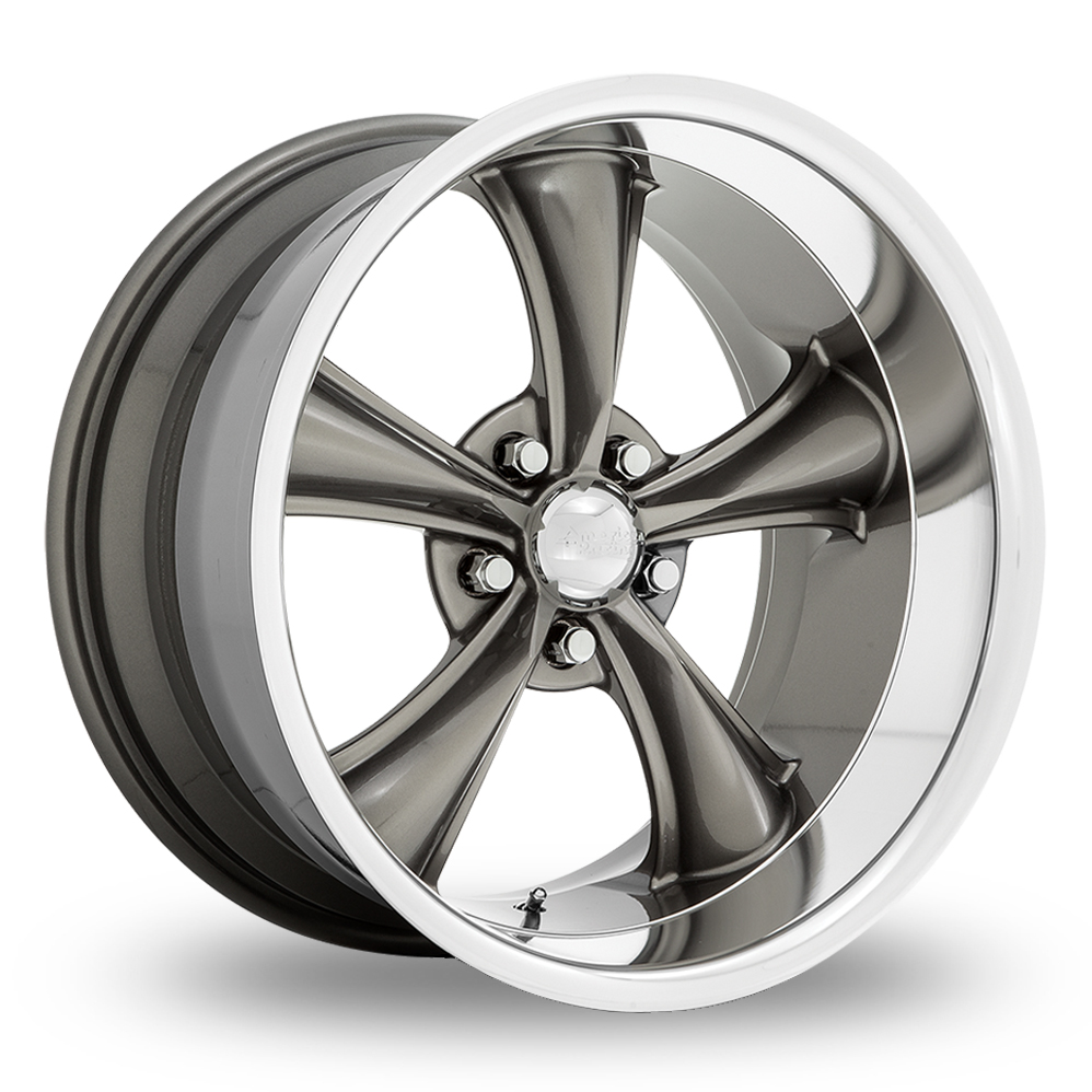 American Racing Vintage VN338 Boss TT (USA Warehouse) Graphite With Diamond Cut Lip Alloy Wheels