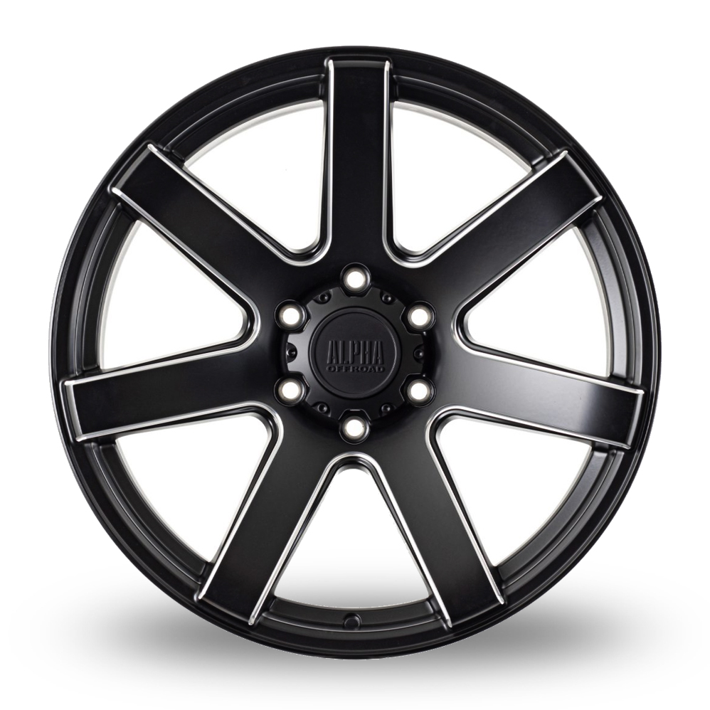 20" Alpha Off-Road Gauntlet Satin Black Milled Alloy Wheels