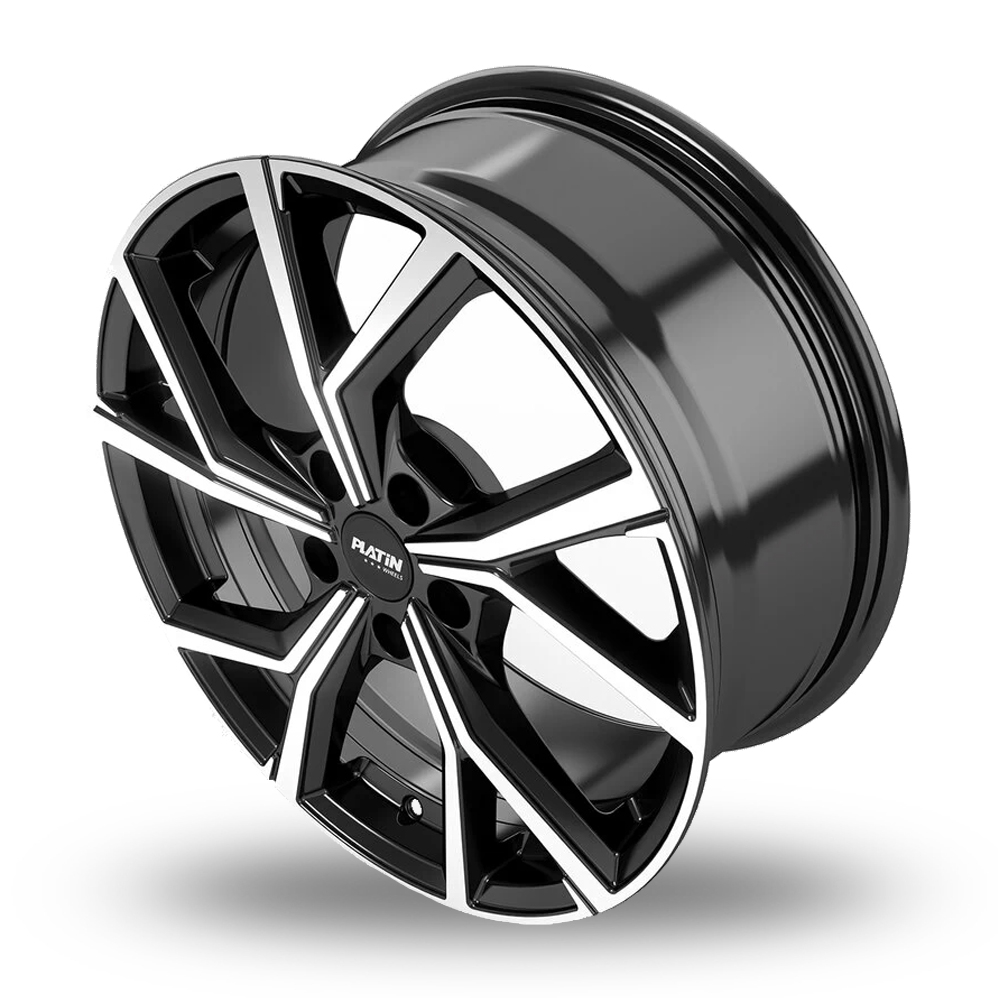 18" Platin P 115 Black Polished Alloy Wheels