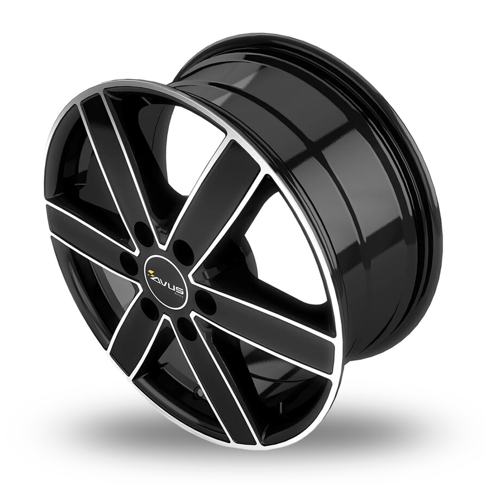 16" Avus Racing AC-V61 Black Polished Alloy Wheels