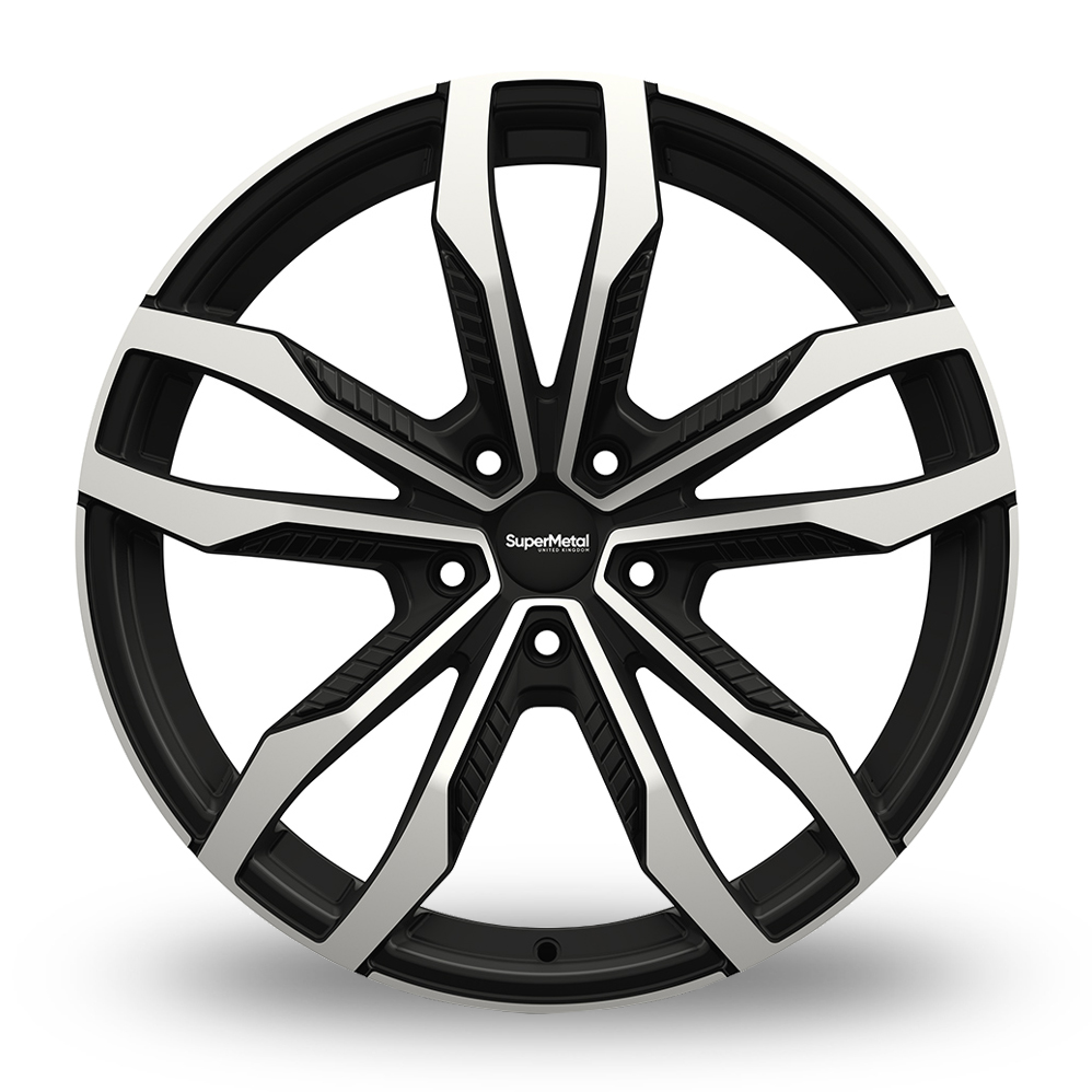 20" SuperMetal FIN Matt Black Polish Alloy Wheels
