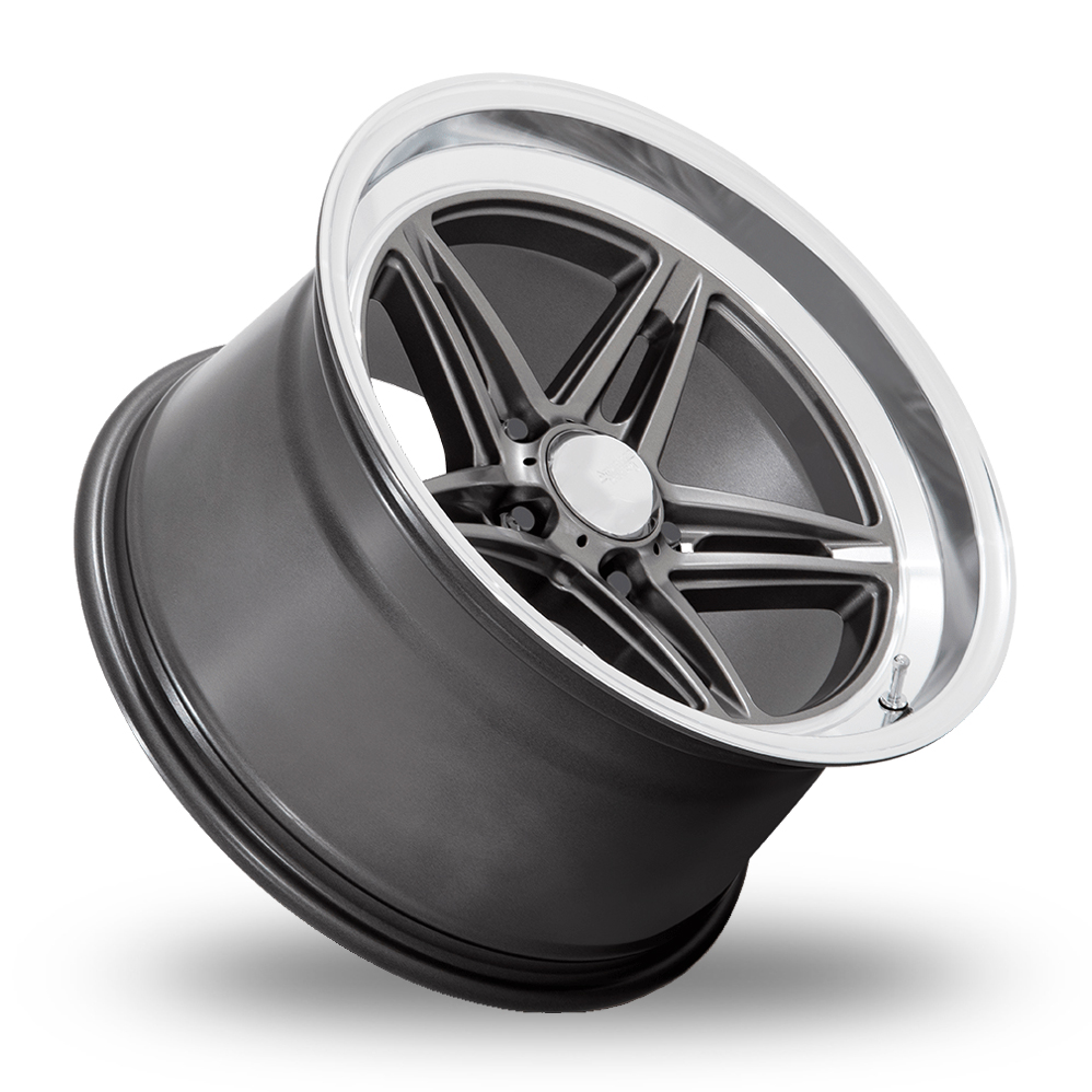 18" American Racing Vintage VN514 Groove Anthracite With Diamond Cut Lip Alloy Wheels