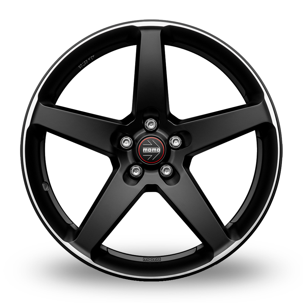 18" Momo Five Black Polished Alloy Wheels
