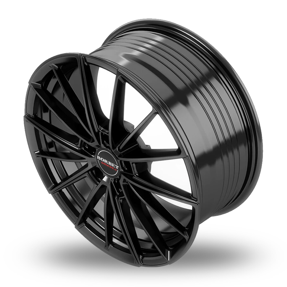 19" Borbet FB2 Gloss Black Alloy Wheels