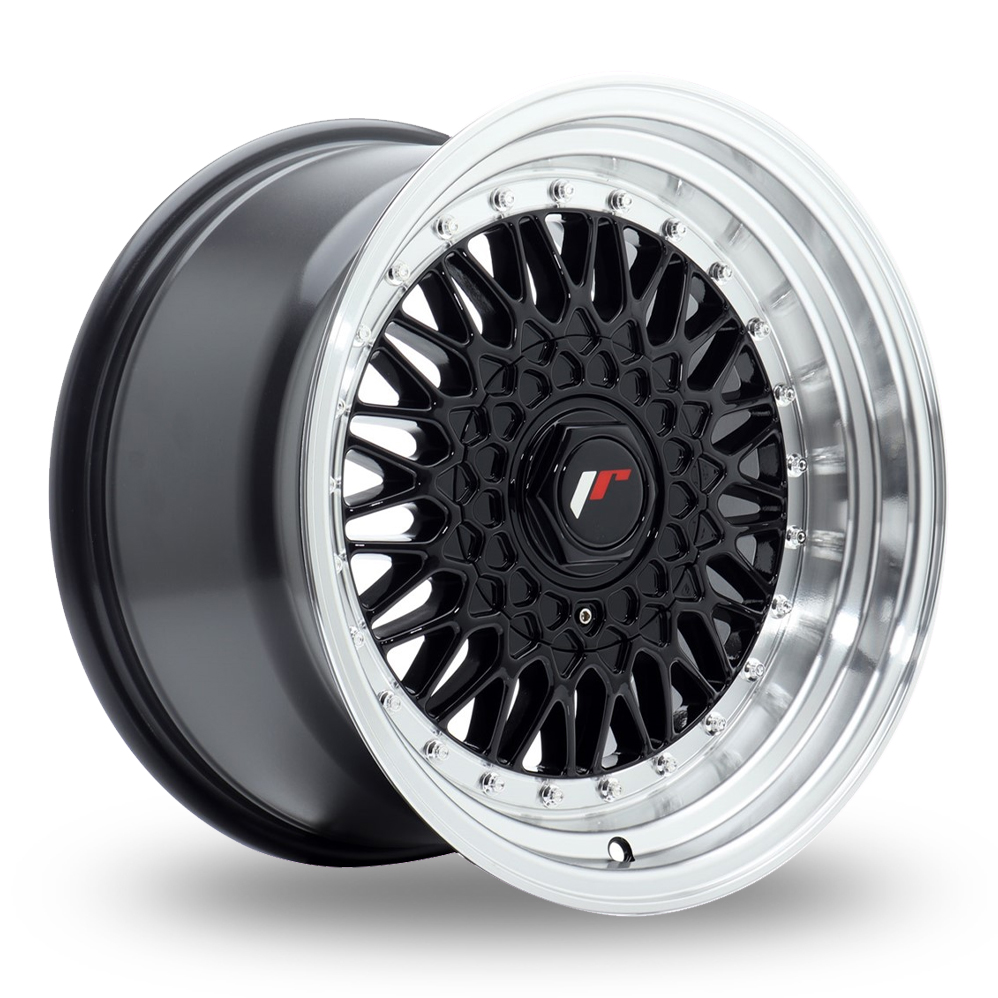 Japan Racing JR9 (9x16) (Custom Fitment) Gloss Black Machined Lip Alloy Wheels