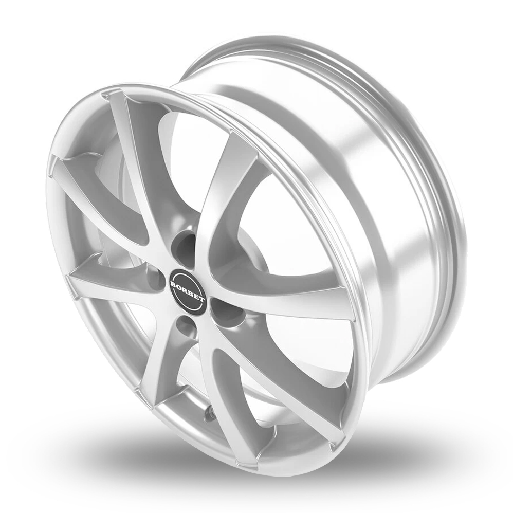 14" Borbet LV4 Crystal Silver Alloy Wheels