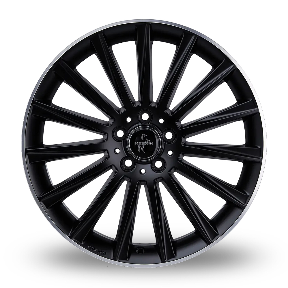 19" Keskin Tuning KT18 Matt Black Polished Lip Alloy Wheels