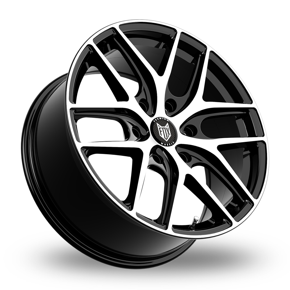 18" Fox Racing WX3 Gloss Black Polished Alloy Wheels