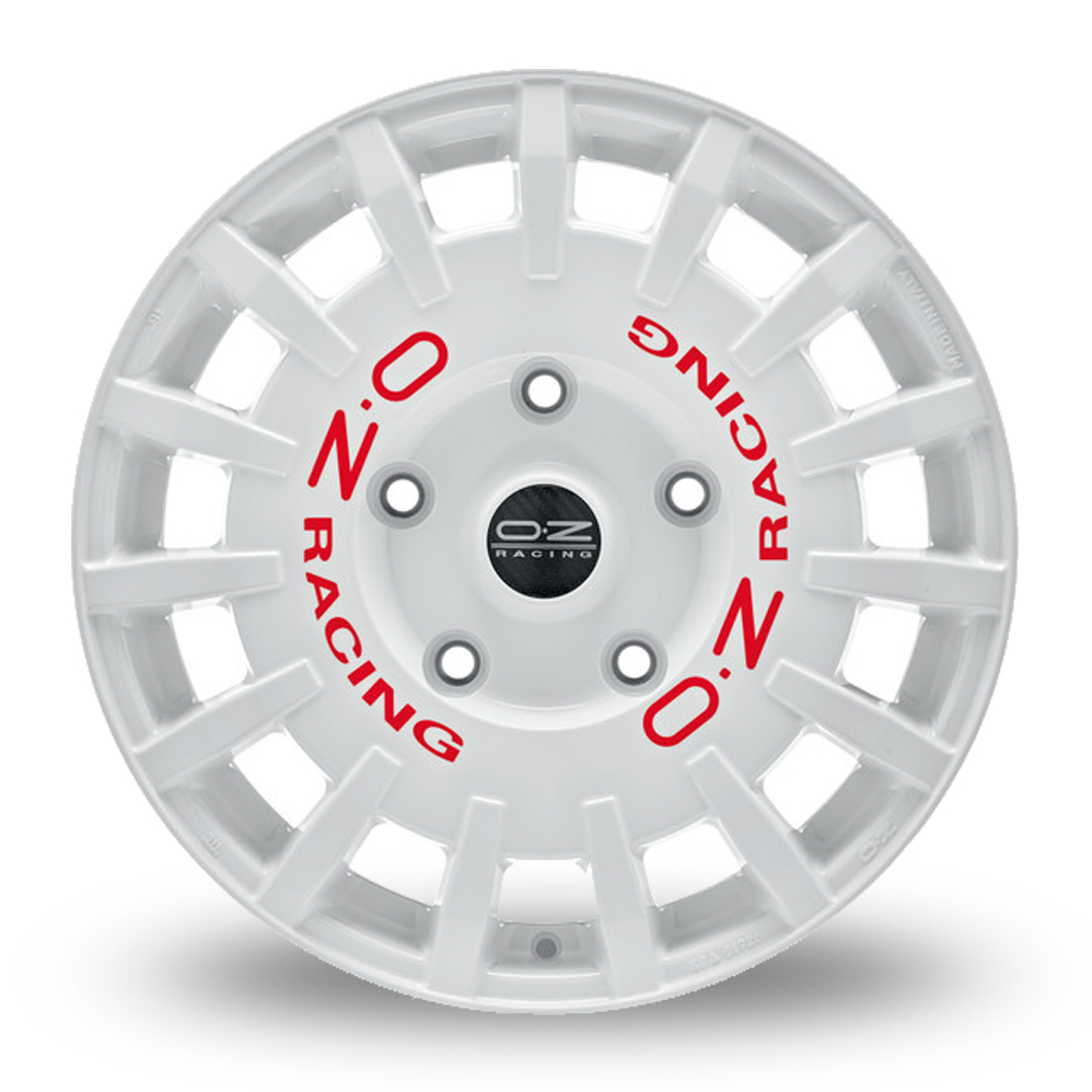 18" OZ Racing Rally Racing VAN Race White Red Lettering Alloy Wheels
